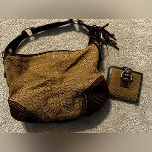 Brown coach purse with matching wallet